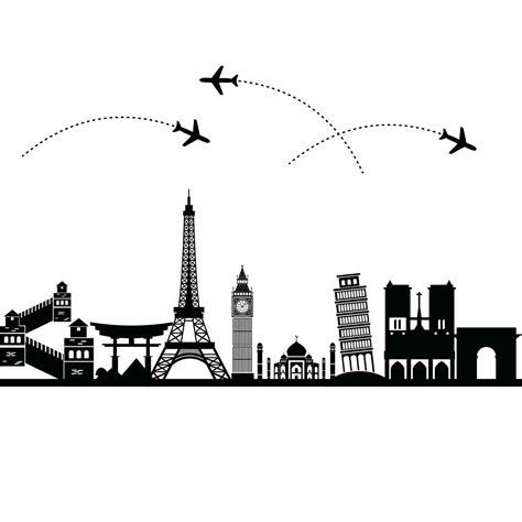 Paper cut landmarks. Travel the world background, skyline advertising