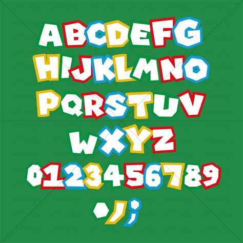 Super Font, Colorful Super Mario Font Bundle, Mario Bros Bundle SVG ...