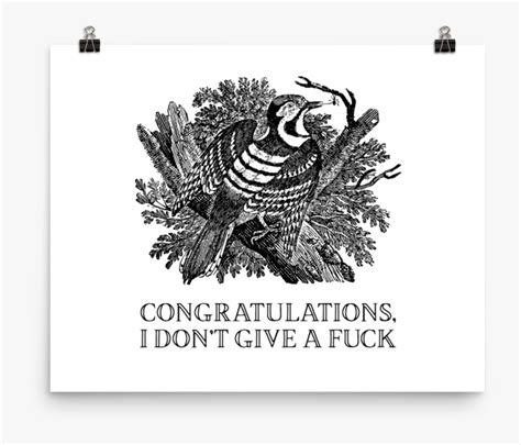 Congratulations I Don T Give A Fuck Poster Srcset Thomas Bewick HD