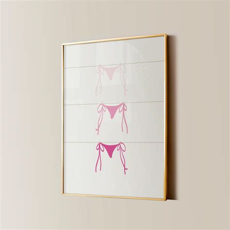Bikini On Clothesline Print College Apartment Decor Coastal Beachy Dorm Room Posters Trendy