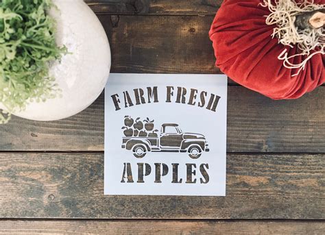 Reusable Apple Stencil Bundle Apple Orchard Stencil Apple Etsy