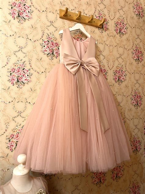 Vestido De Fiesta Para Ni A Elegancia En Nude Tienda Zoez