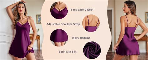 Ekouaer Pack Sexy Nightgown For Women Satin Lingerie Bridal Babydoll Negligee Sleeveless