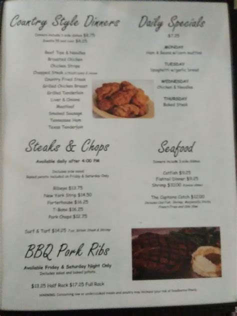 Menu at Our Place Restaurant, Washington Court House