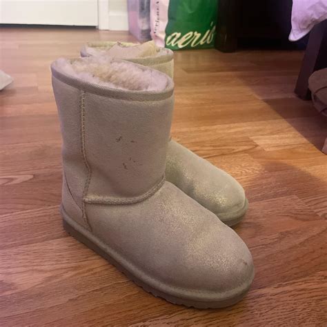 Nude Sparkle Ugg Boots Size 5 Depop