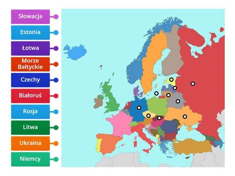 Mapa Europy S Siedzi Polski Klasa Diagrama Con Etiquetas