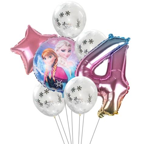 ZESTAW 7 BALONY FROZEN 4 LATKA LATA URODZINY KONFETTI KRAINA LODU ELSA