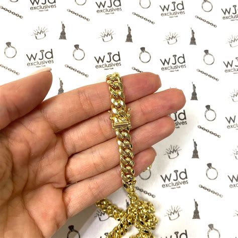 K Yellow Gold Hollow Mm Miami Cuban Chain Necklace Wjd Exclusives