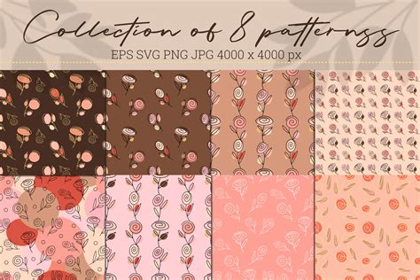Nude Roses Collection Of Seamless Patterns By Art S And Patterns Thehungryjpeg