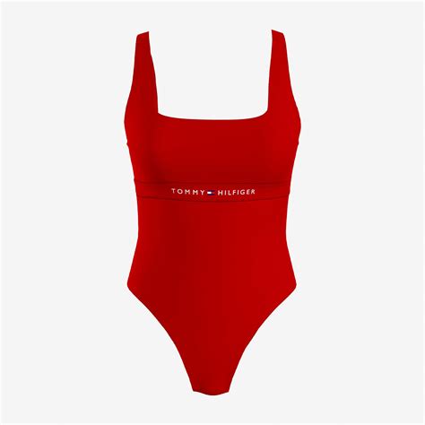 Tommy Hilfiger One Piece Kadın Kırmızı Mayo KADIN Mayo Bikini SuperStep