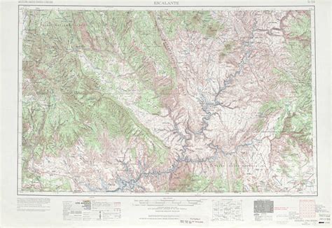 Escalante Topographic Map Ut Usgs Topo 1250000 Scale