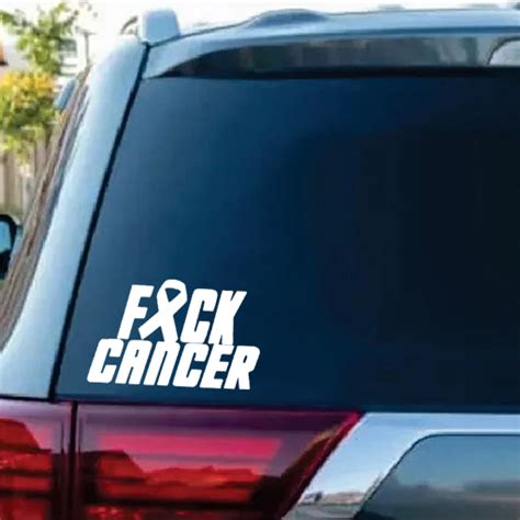 Fuck Cancer Fight Ribbon Window Decal Sticker Custom Sticker Shop