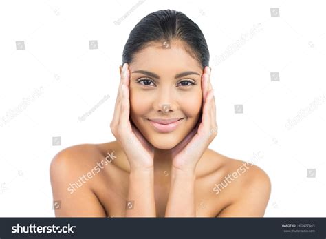 Smiling Nude Brunette Hands On Face Stock Photo Shutterstock