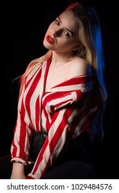 Luxurious Blonde Woman Naked Shoulder Posing Stock Photo Shutterstock