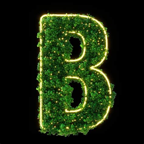 Lettre De L Alphabet D B Plante Verte Feuilles De N On Brillant Herbe