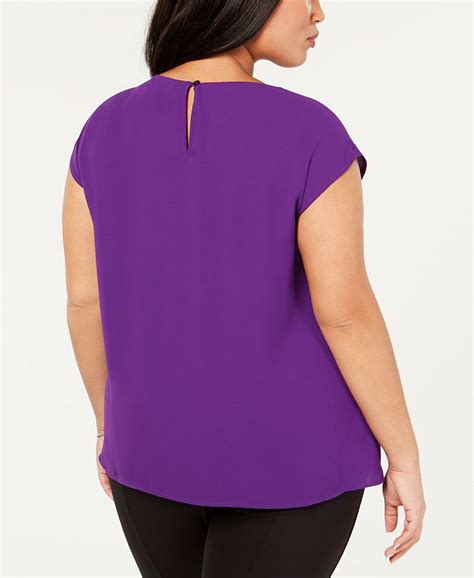 Kasper Plus Size Pleated Sleeveless Blouse Macys