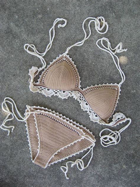 Set Bikini All Uncinetto Costume Da Bagno Con Smerlato Smerlato Costume Da Bagno All Uncinetto