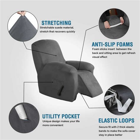 Ausnew Home Care Non Slip Stretch Suede Recliner Couch Cover