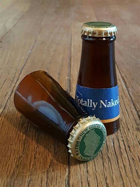 Hand Cut Totally Naked Beer Bottleneck Shot Glass Set