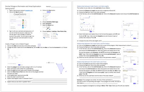Similar Polygon Exploration In Geogebra Systry