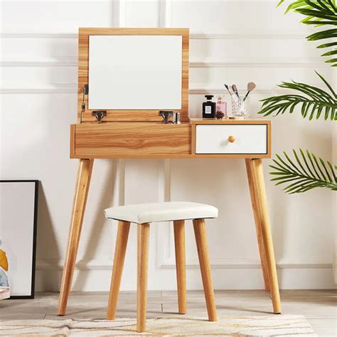 ᐉ Столик туалетний с табуретом AVKO ADT 004 дерево 114х80х40 см White ...
