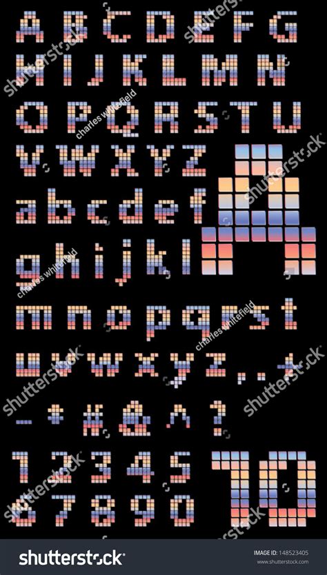 Pixel Font Colorful Squares8 Bit Pixel Alphabet Letters Vector Alphabet Set 148523405