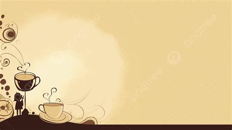 Coffee Cartoon Minimalist Background Illustration Coffee Culture