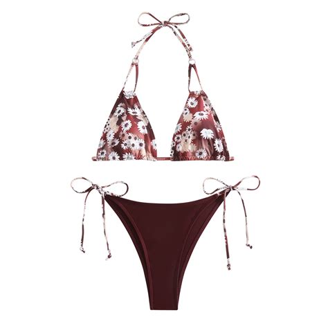 KBKYBUYZ Women Swimsuits Piece Bikini WomenPrint Bandage Stylish Hot Bra Beach Bikini Set