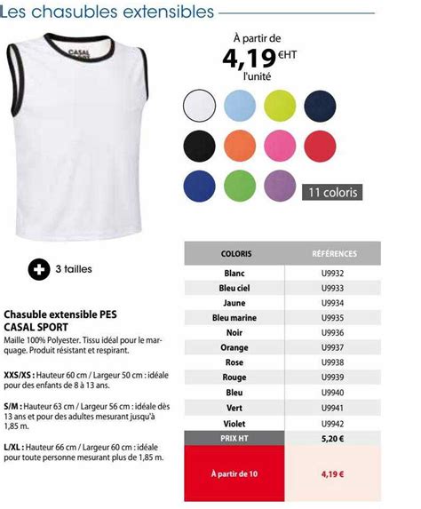 Promo Chasuble Extensible Pes Casal Sport Chez Casal Sport Icatalogue Fr