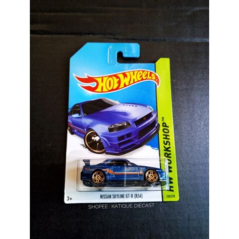 Hot Wheels Nissan Skyline R34 Card Skyline Hako Redlines Loose Shopee Malaysia