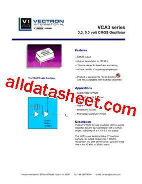 VCA3 Datasheet(PDF) - Vectron International, Inc