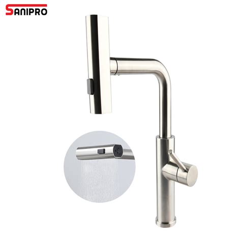 Sanipro Modern Rainfall Drawdown Waterfall Tap 304 Stainless Steel Kitchen Hot And Cold Sink