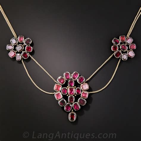 Georgian Garnet Necklace Antique Vintage Necklaces Vintage Jewelry