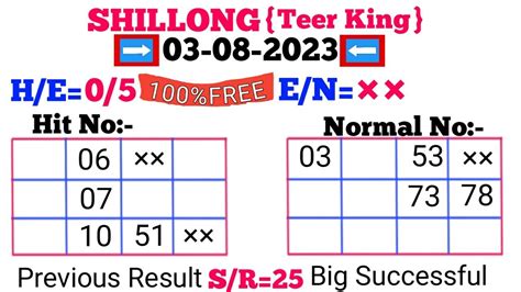 Sr 25 Big Successful 03 08 2023 Shillong Teer Fr House Ending Today