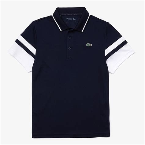 Áo Phông Mens Lacoste Sport Striped Sleeves Breathable Piqué Tennis