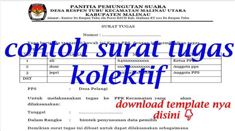 Contoh Surat Tugas Kolektif Spj Ops Pps 2023 Pemilu2024 Alvin722