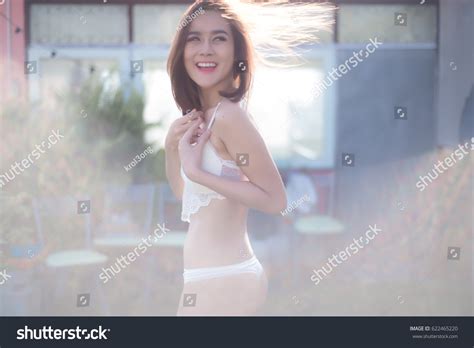 Sexy Beautiful Asian Woman White Lingerie Stock Photo 622465220 Shutterstock