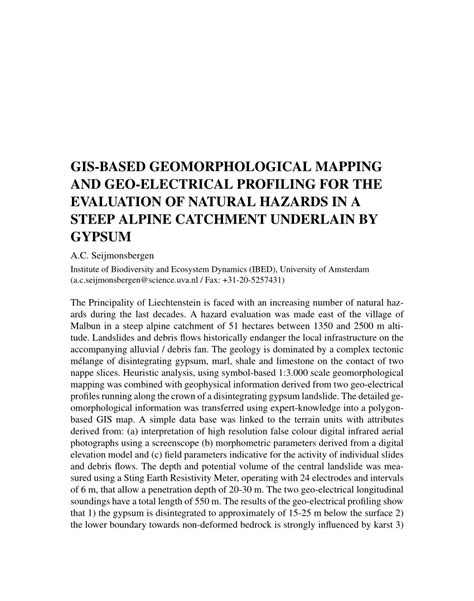 Pdf Current Trends In Geomorphological Mapping