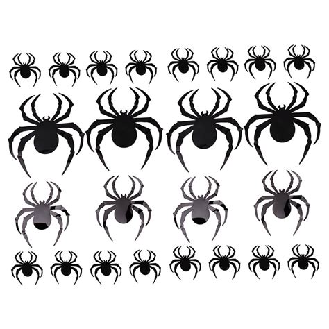 48 Pcs Halloween Spider Wall Decals 3d Design Spider Stickers Halloween