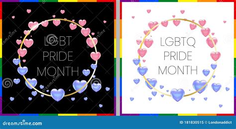 Afiche Del Mes Del Orgullo Gay De Lgbt Con Bandera Arco Iris Cuadrado