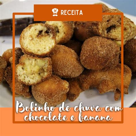 Incrível Bolinho de chuva chocolate e banana Veja Veja esta e