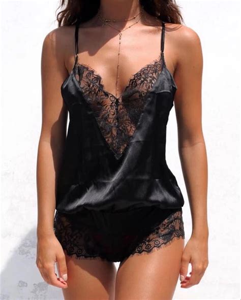 Cdjlfh Women Sexy Babydoll Camisole Lingerie Hot Lace Spliced Erotic Lingerie Set Temptation