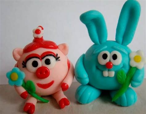 Как слепить смешариков из пластилина: ежик пластилиновый, совунья ...