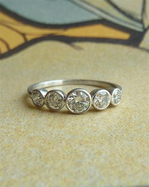 5 Stone Bezel Set Diamond Band Jewelry Contemporary In 2019