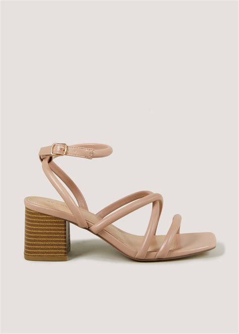 Et Vous Nude Strappy Block Heels Matalan