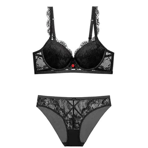 Embroidery Lace Floral Transparent Mesh Sexy Adult Bra And Panty Lingerie Set Underwear And