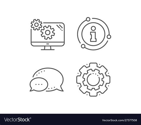 Settings line icon cogwheel engineering tool sign Vector Image