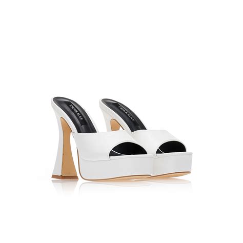 Sanda Y Mule Nude Z Ekosk Ry Na Platformie I Ciekawym Obcasem Tsoukalas Shoes
