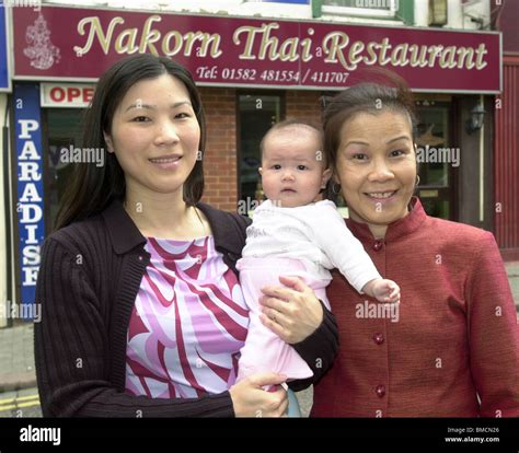 Thai Restaurant Owners Uk Stock Photo Alamy