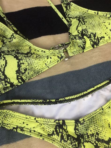 Snake Skin Two Piece Bikini Women S Fashion Swimwear Bikinis Swimsuits On Carousell